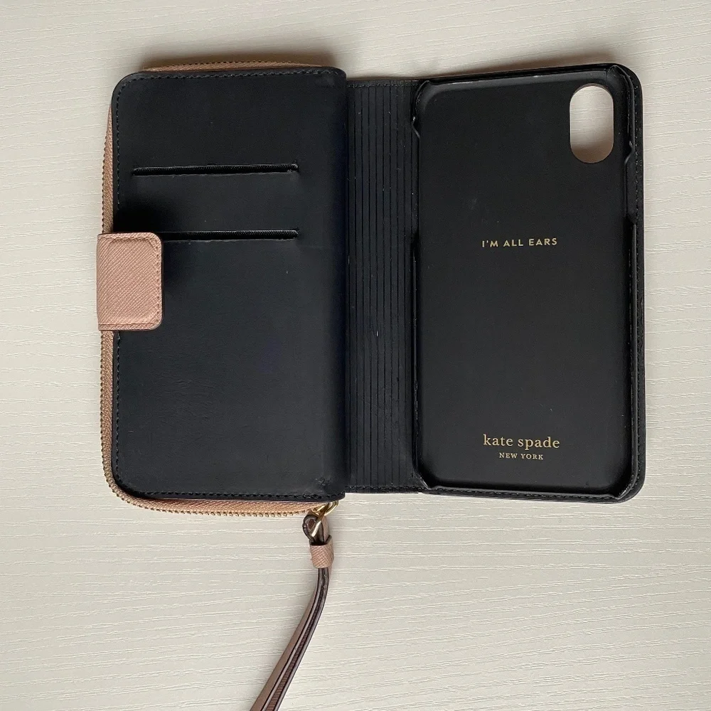 Kate Spade Cameron iPhone X/XS Wristlet Case Saffiano Leather Pale Pink